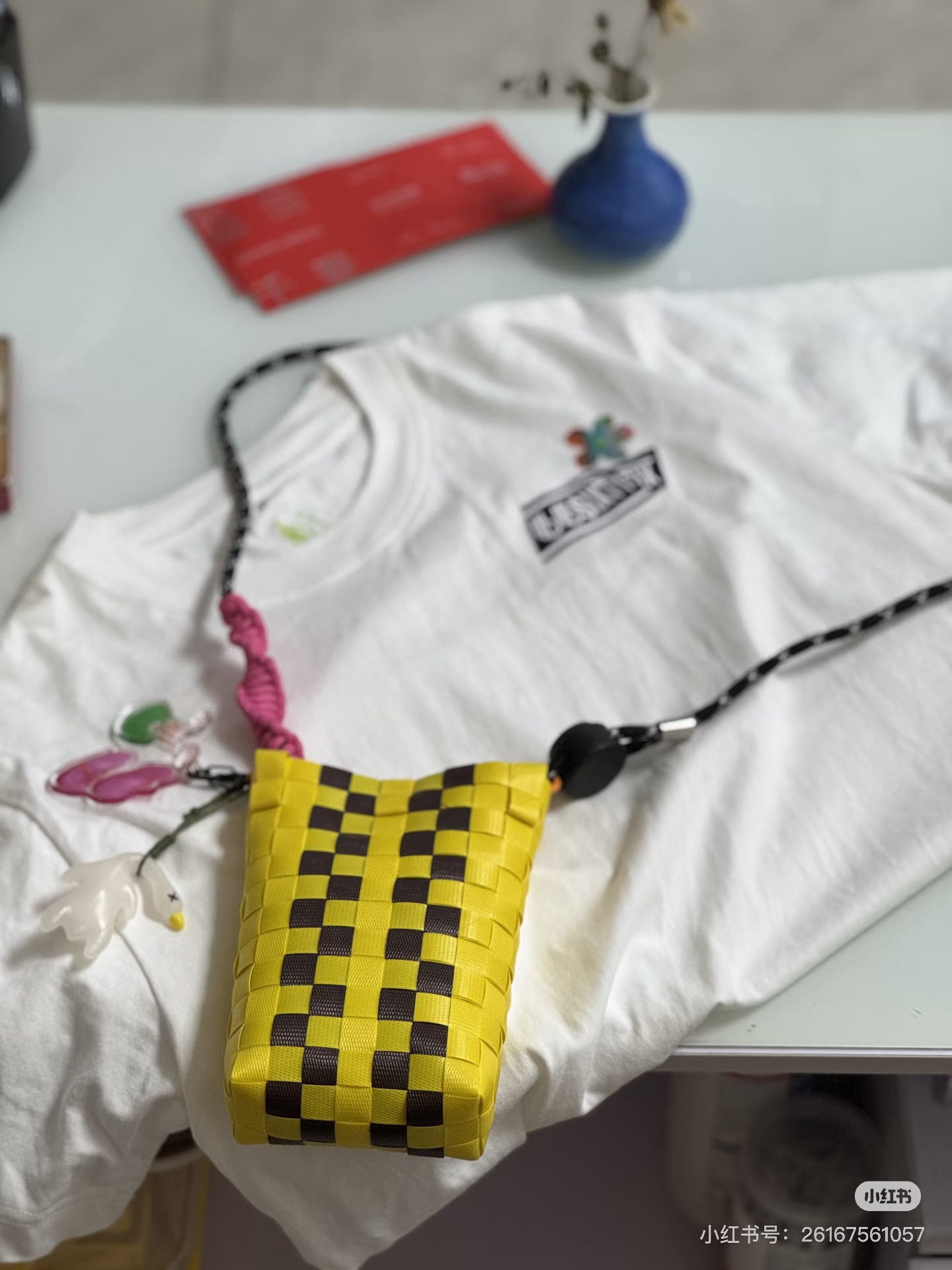 黄色编织手机包定制小物