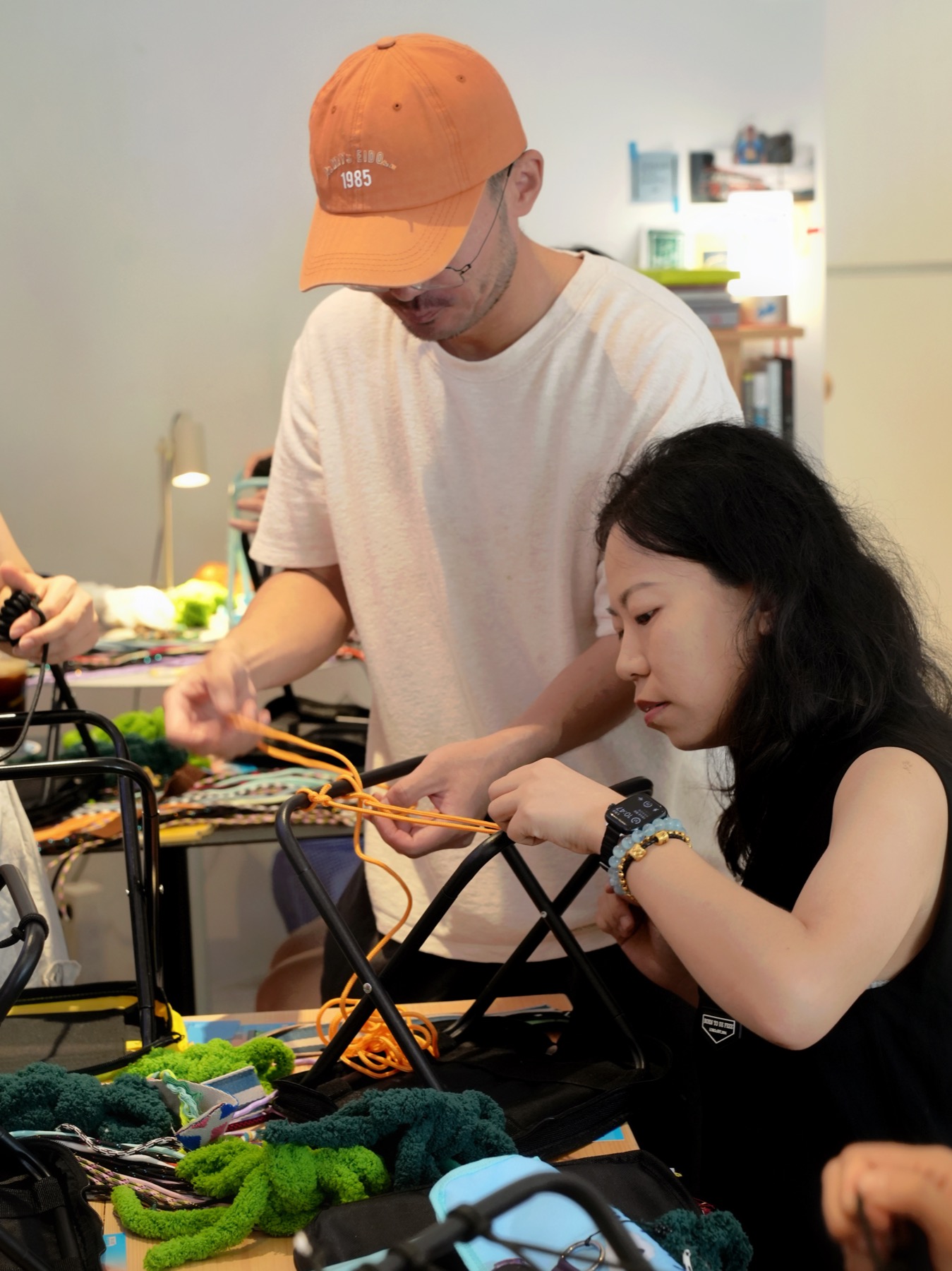 编绳铁艺小马扎现场指导